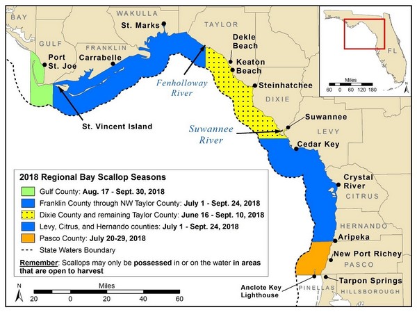2018 Map of Florida scalloping areas